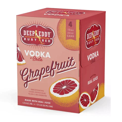 Deep Eddy Ruby Red Grapefruit Vodka & Soda 4pk