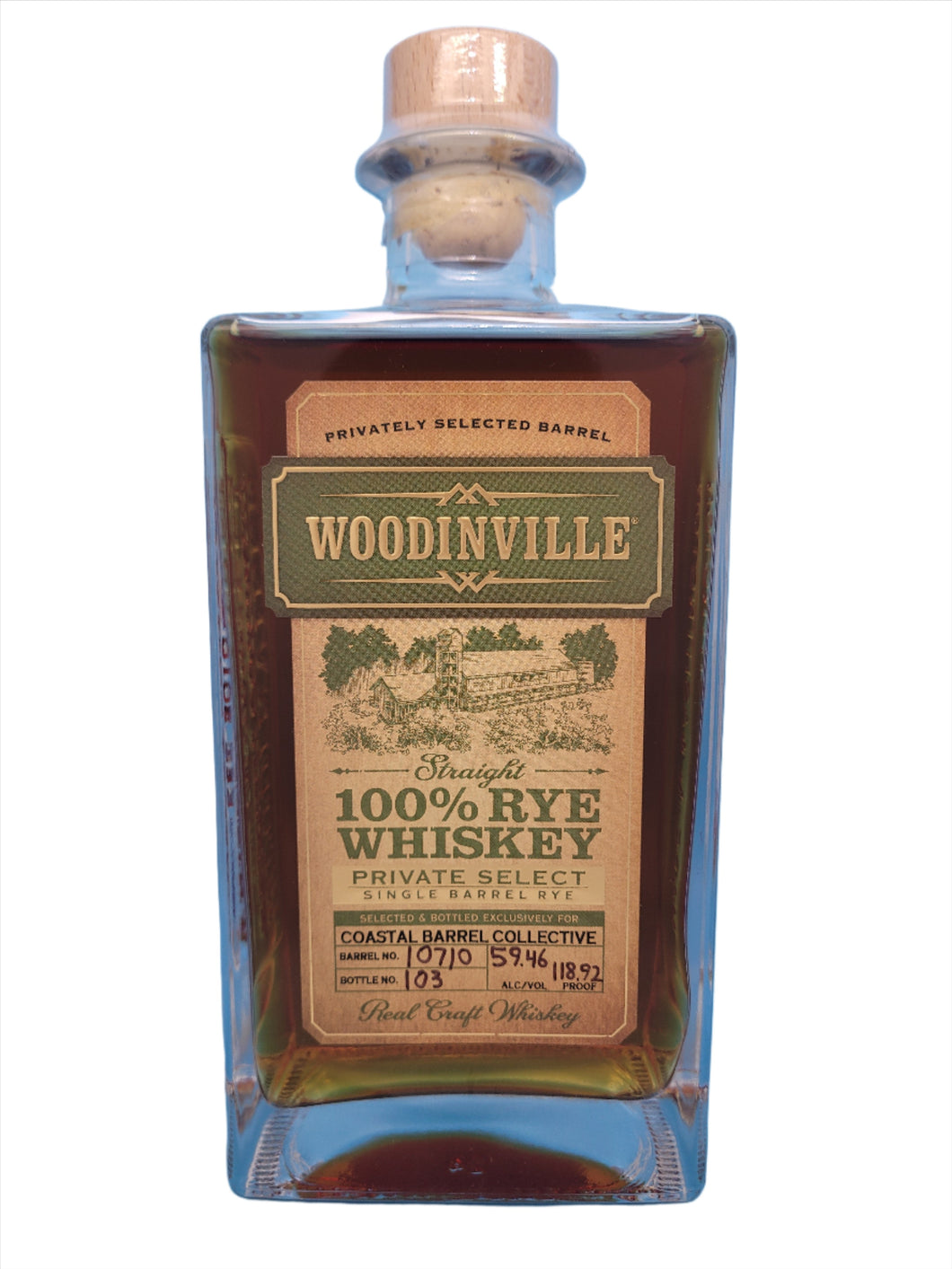 Woodinville Whiskey Co. Private Select Single Barrel Straight Rye Whiskey
