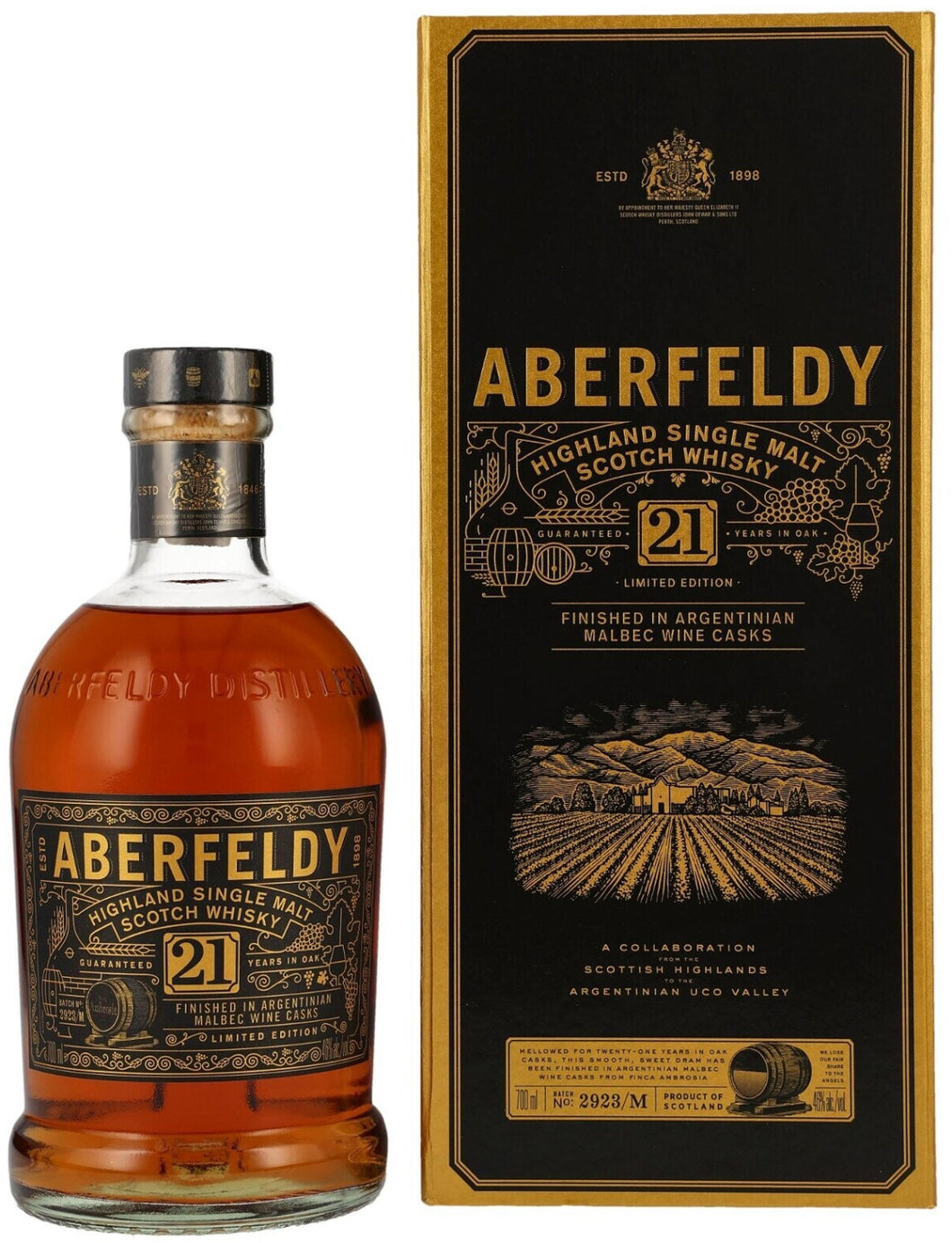 Aberfeldy Argentinian Malbec Wine Cask 21 Year Old Single Malt Scotch Whisky