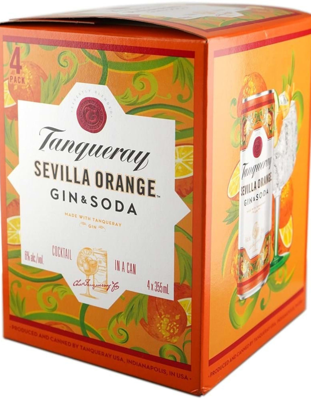 Tanqueray SeVilla Orange Gin & Soda 4-PACK (4 x 12 fl oz)
