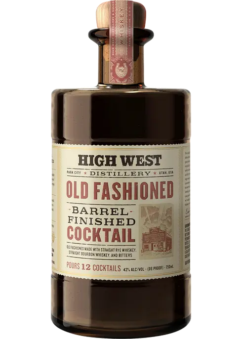 High West Old Fashioned Barrel Finished Ready Made Cocktail Whiskey Year 86 Proof