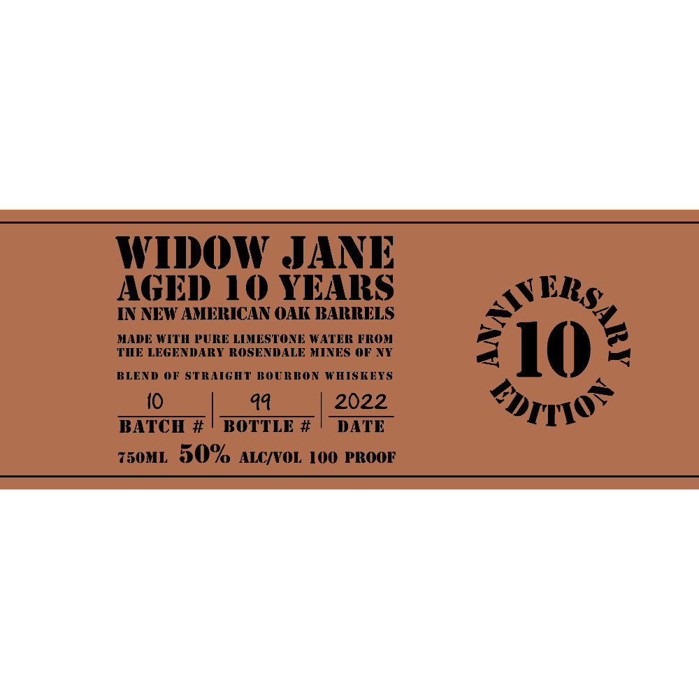 Widow Jane 10 Year Old 10th Anniversary Bourbon New York