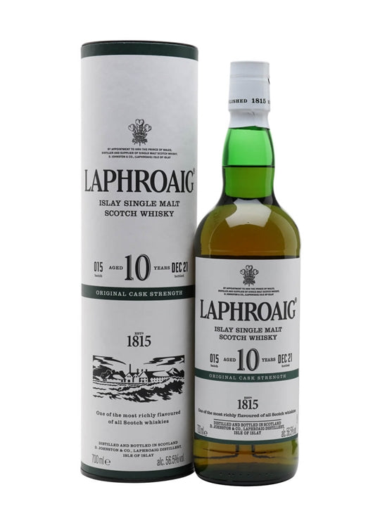 Laphroaig 10 Year Old Cask Strength Single Malt Scotch Whisky Islay Batch 15